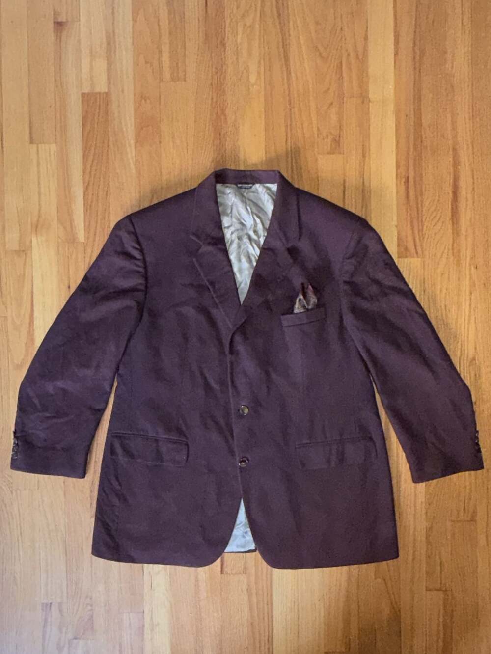 Bill Blass Blazer Mens 46R Burgundy 100% Cashmere Sport Coat Suit Jacket